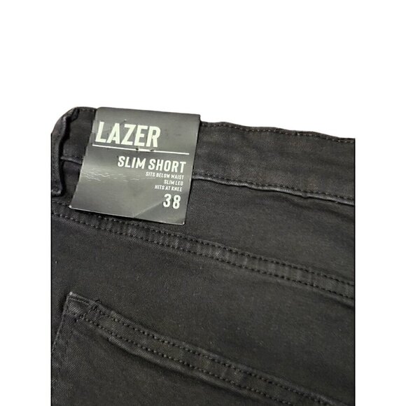 Lazer Mens  Slim Fit Comfort Flex Stretch 9.5" Denim Shorts Black Size 38 - Picture 3 of 4